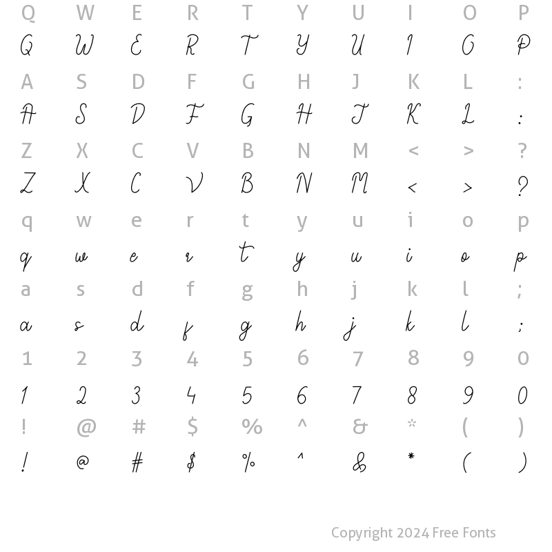 Character Map of Walkingday Regular