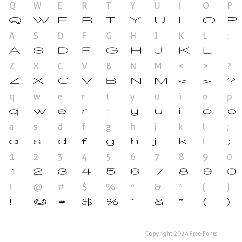 Character Map of Walkway UltraExpand Bold Regular