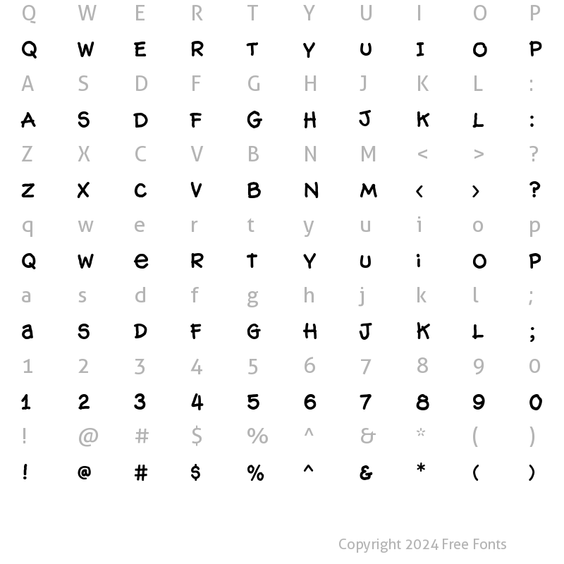 Character Map of WallowHmkBold Regular