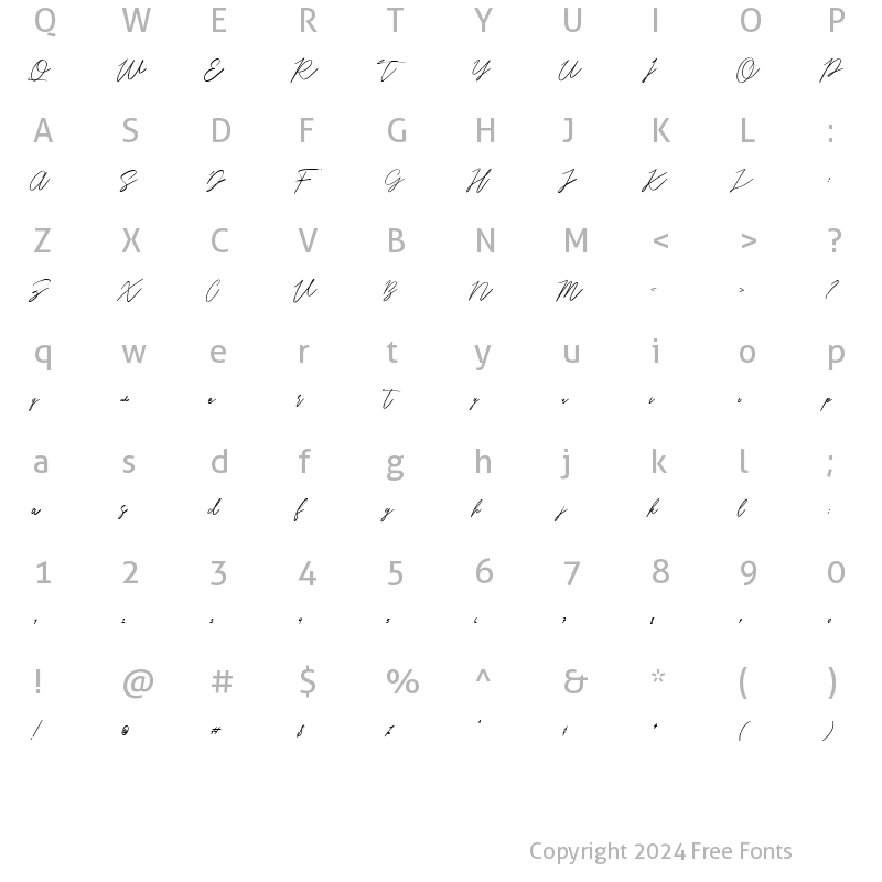 Character Map of Wally smith Regular