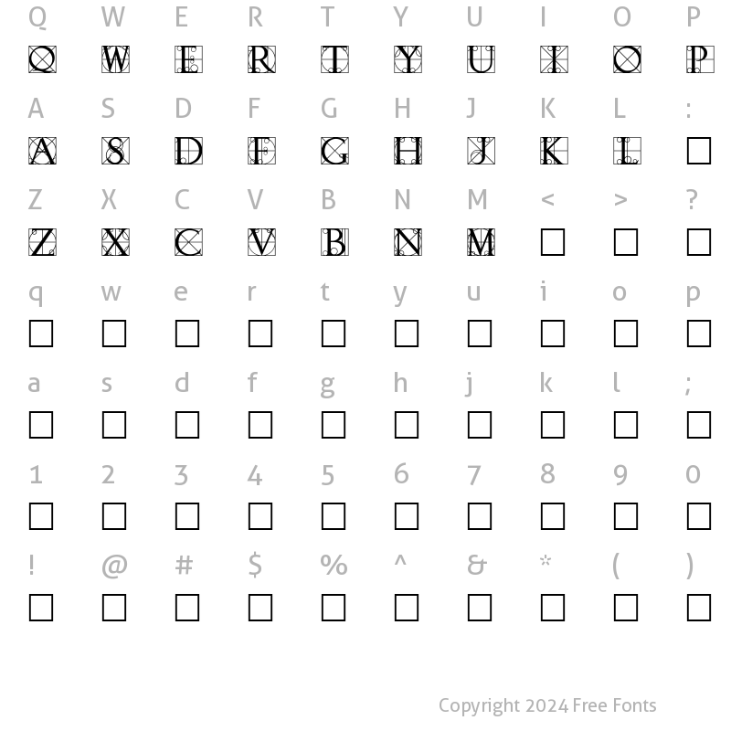 Character Map of Walrod Normal