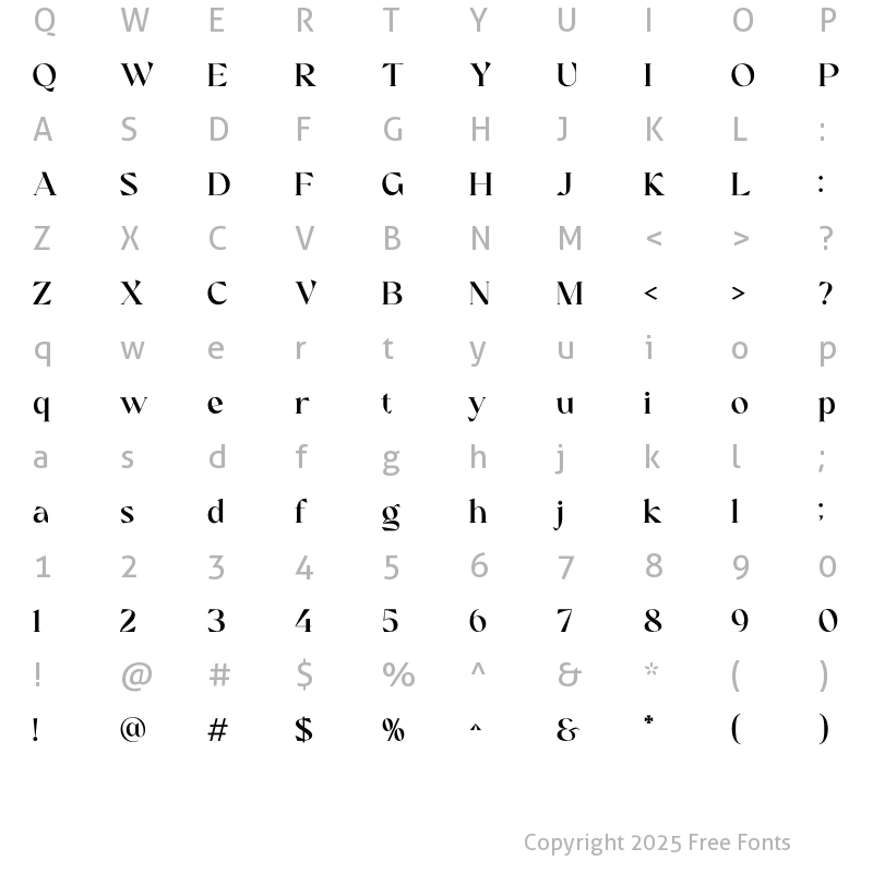 Character Map of Waltrach Regular