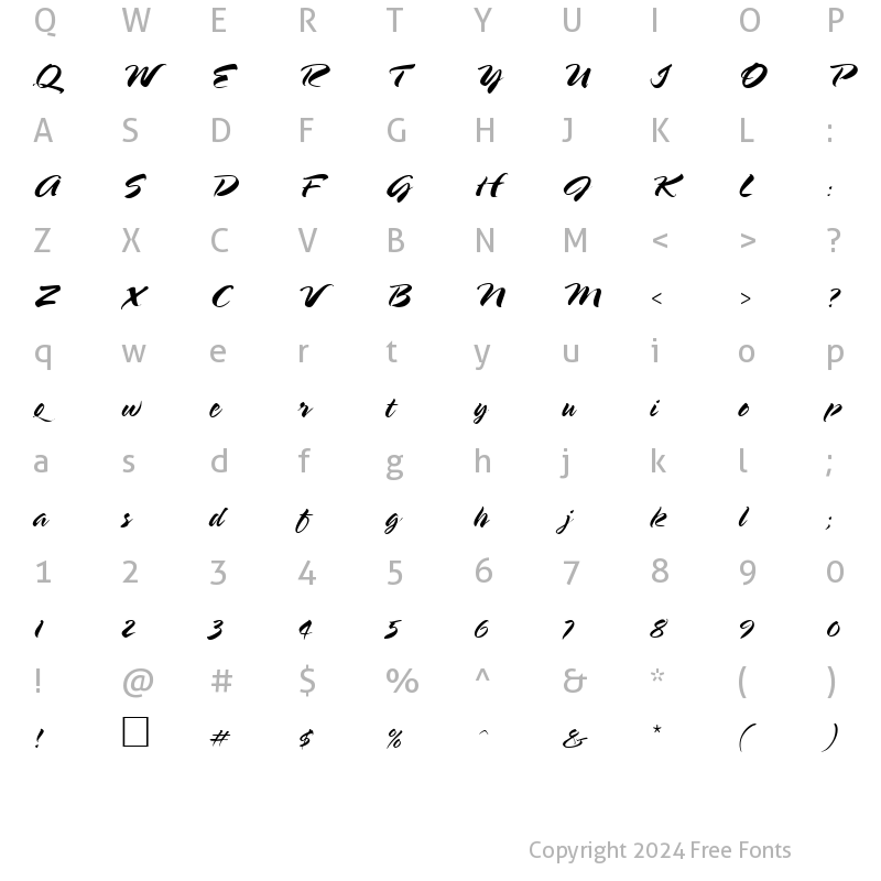 Character Map of Walzer Regular