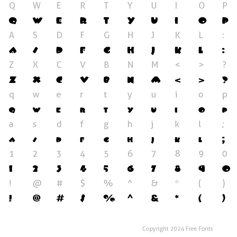 Character Map of Wampum-Extended Normal