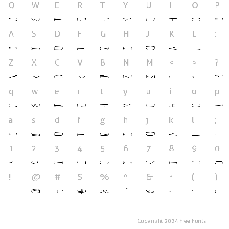 Character Map of Wanker Hand