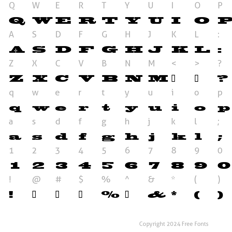 Character Map of WantedPosterSSK Regular