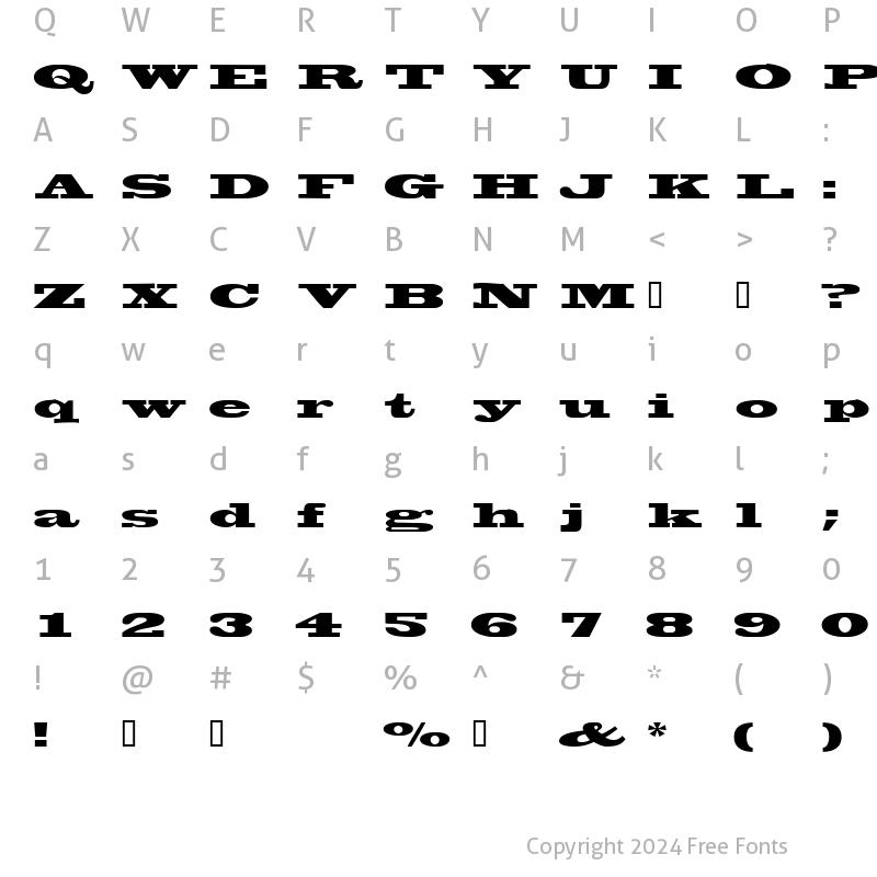 Character Map of WantedSSK Regular