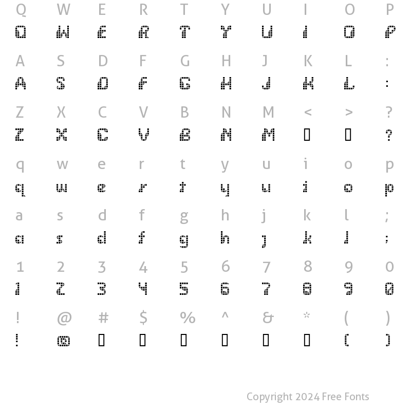 Character Map of wargames Regular