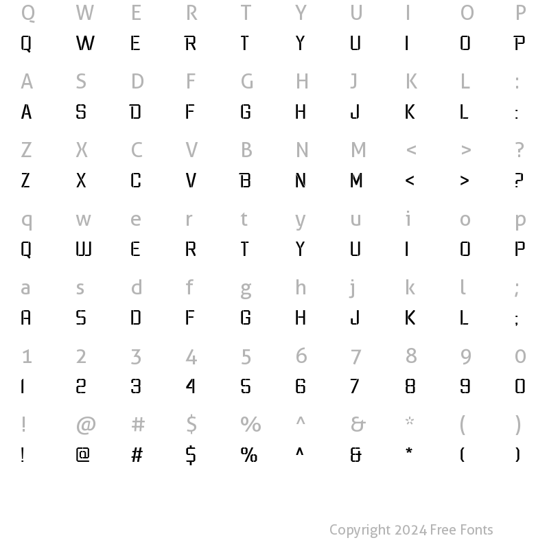 Character Map of Wargate Light