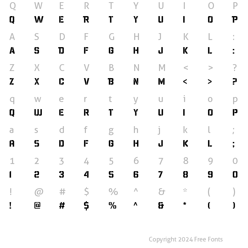 Character Map of Wargate Normal