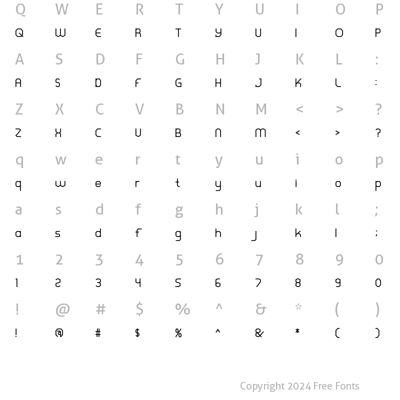 Character Map of WARINGTONS Regular