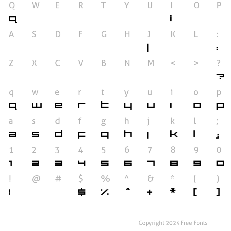 Character Map of Warpnet Regular