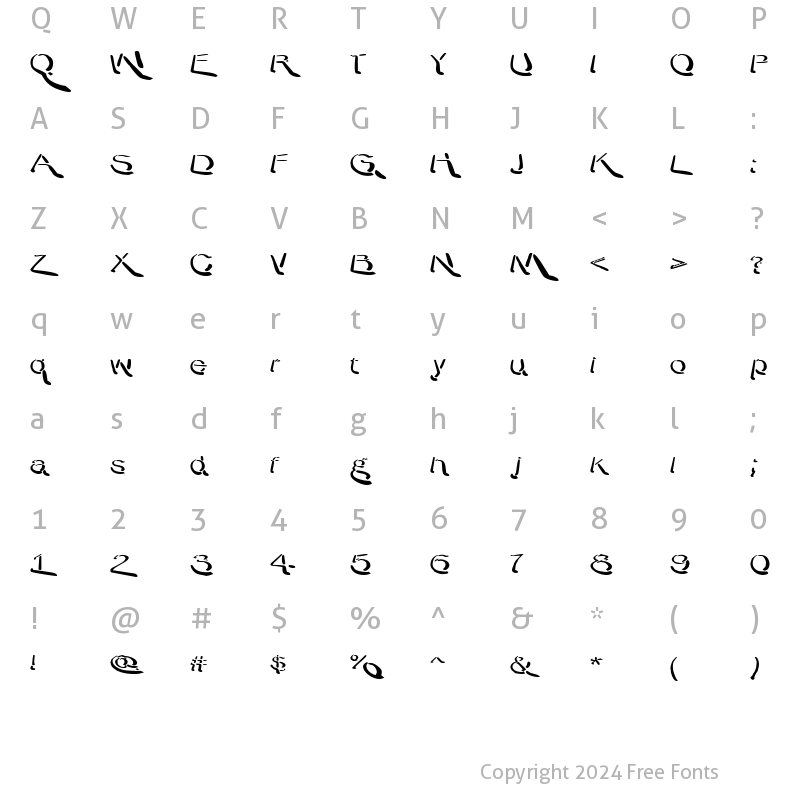 Character Map of Warpy Roundheads Regular