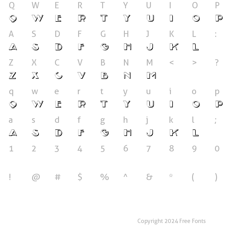 Character Map of Wasco Hollow Regular