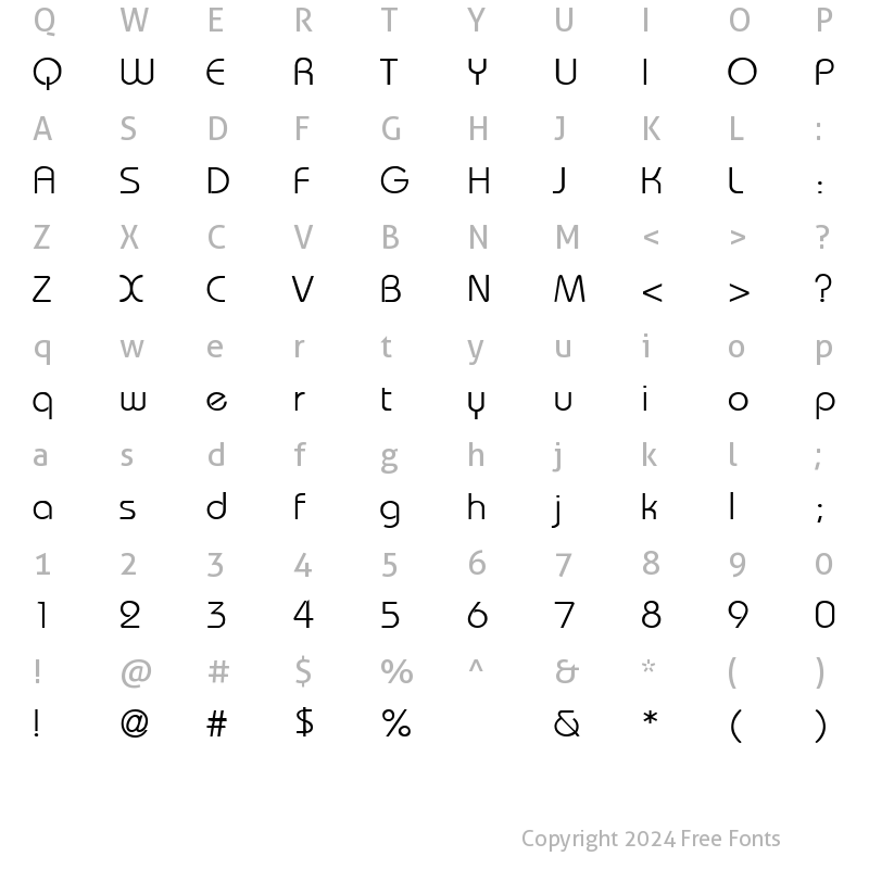 Character Map of WashingtonMetro Bold