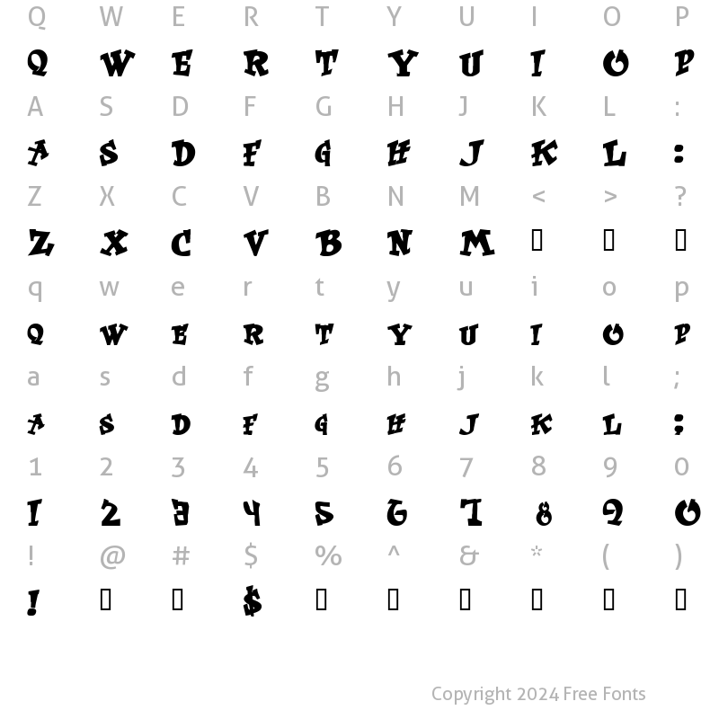 Character Map of Wass Heavy