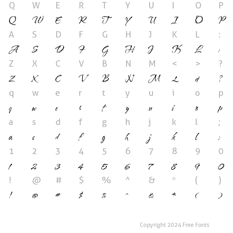 Character Map of WaterBrushROB Regular