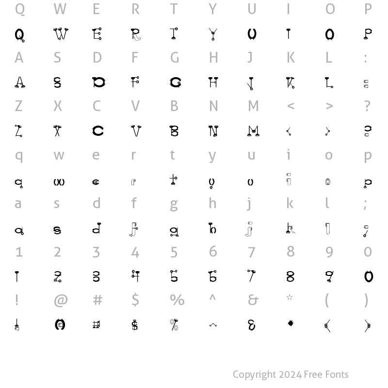 Character Map of WaterCloset Regular