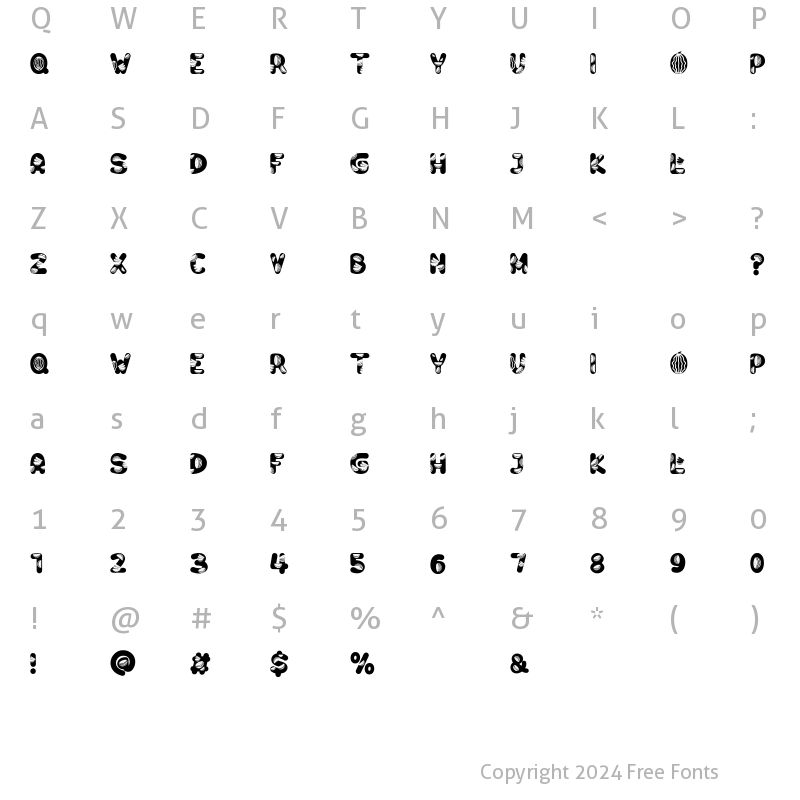 Character Map of Watermelon Regular