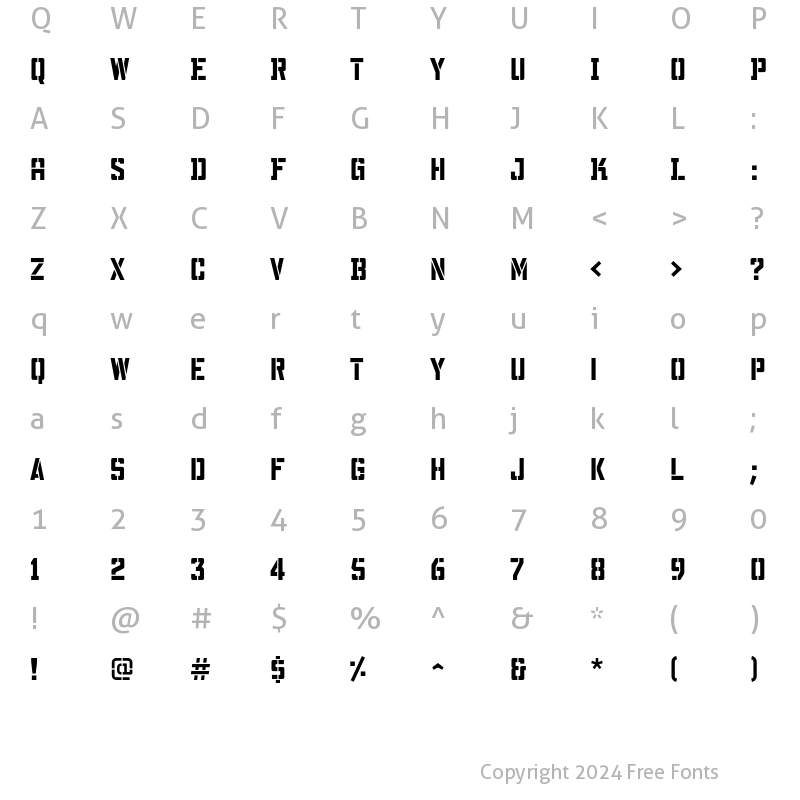 Character Map of WaterTower Capitals Regular