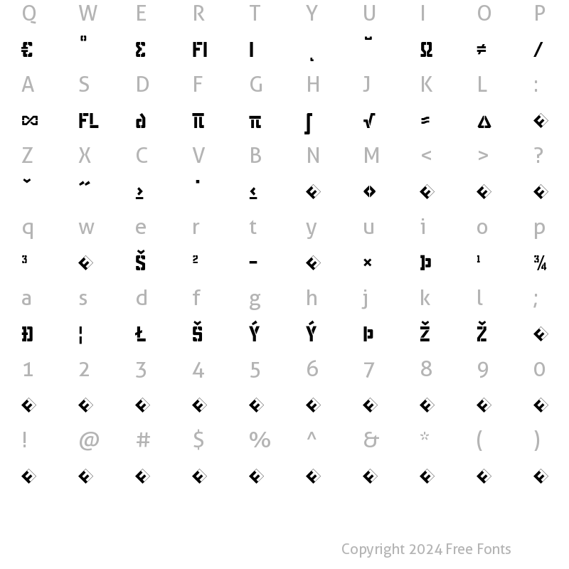 Character Map of WaterTower CapitalsExpert Regular