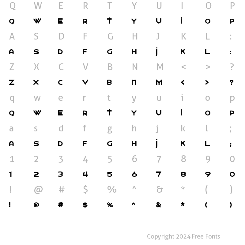 Character Map of Watertown Black Regular