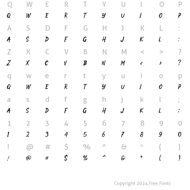 Character Map of Watone Regular