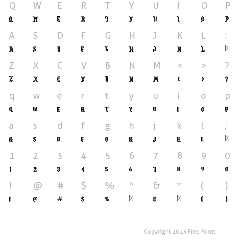 Character Map of Watson Regular