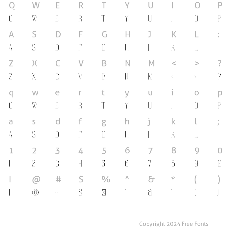 Character Map of Watterlen Regular