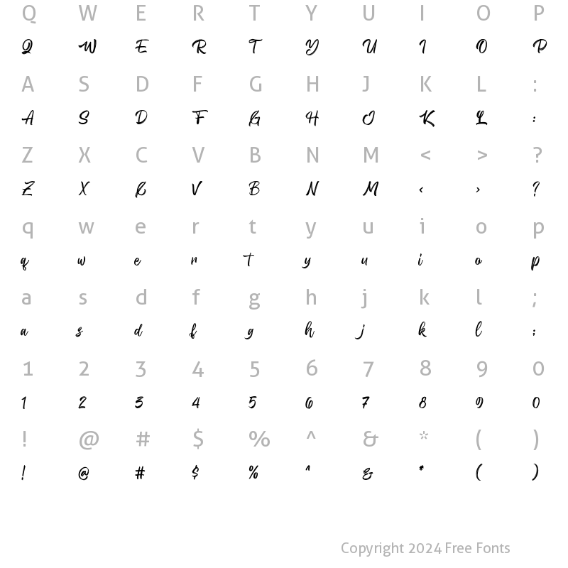 Character Map of Wattgone Regular