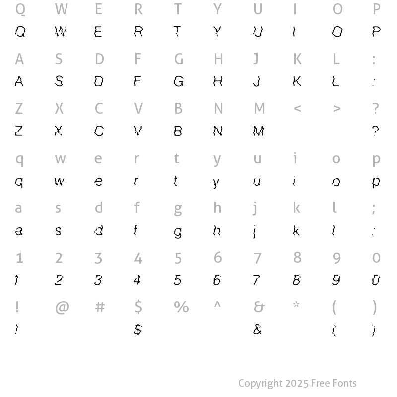 Character Map of Waved Line Regular