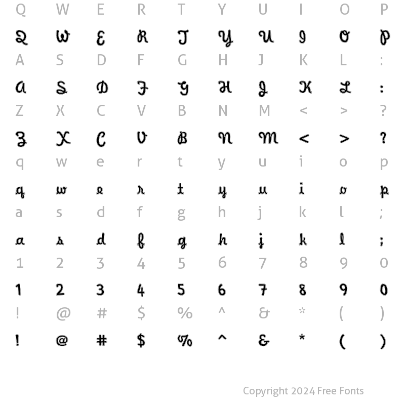 Character Map of WaveeWeekend Double Regular