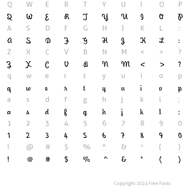 Character Map of WaveeWeekend OriginalPrototype Regular