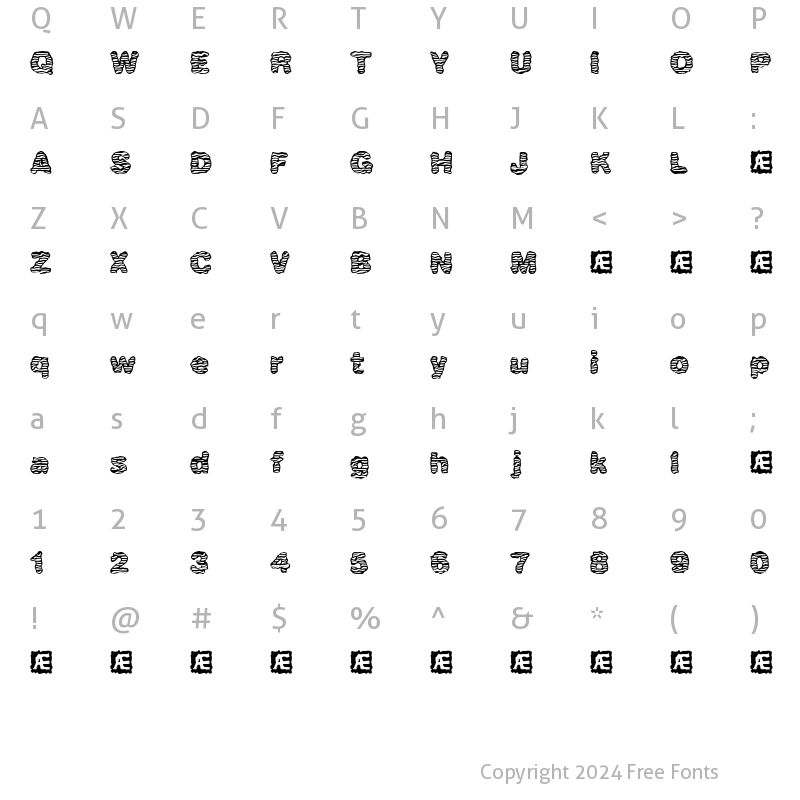 Character Map of waver (BRK) Regular