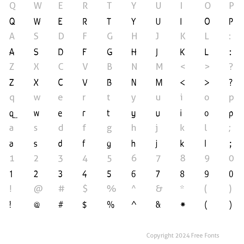 Character Map of Waverley Regular