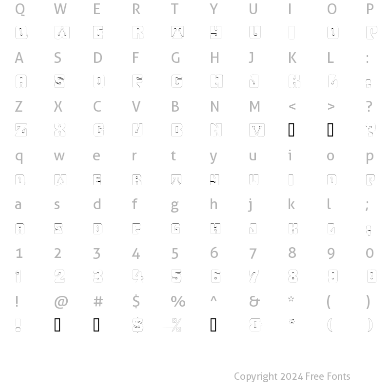 Character Map of WavyOrnamentalOutline Regular