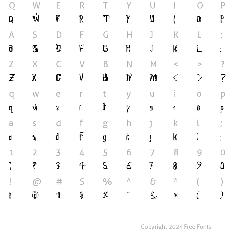 Character Map of Waxtrax Medium