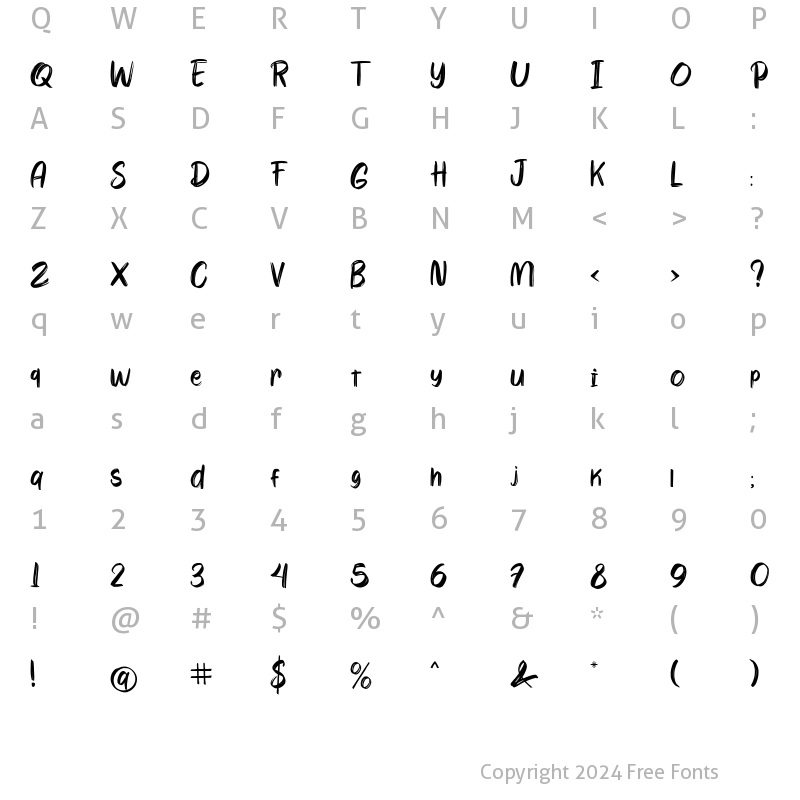 Character Map of Wayhem Regular