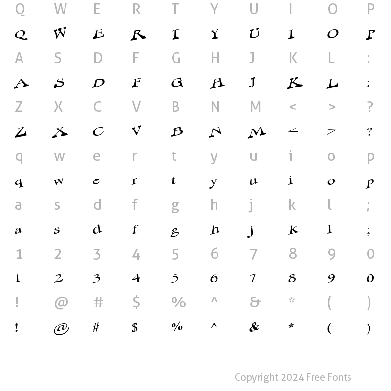 Character Map of WayOuttaThere Regular