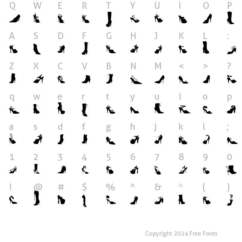 Character Map of WC Fetish Bta Regular