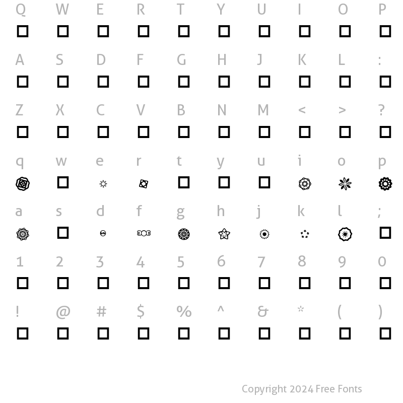 Character Map of WE_embellishments_One Regular