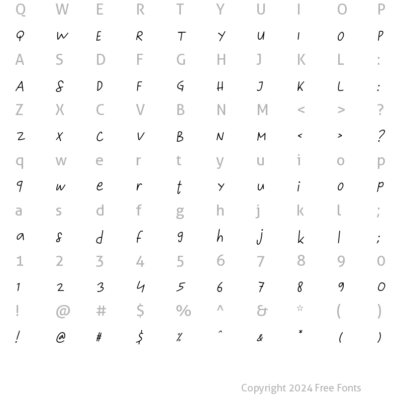 Character Map of Weather in October Italic