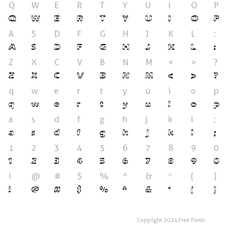 Character Map of Weathered (BRK) Regular