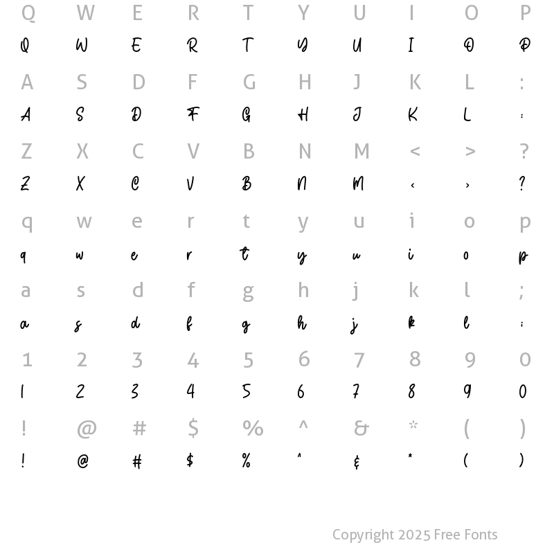 Character Map of Weatpoint Regular