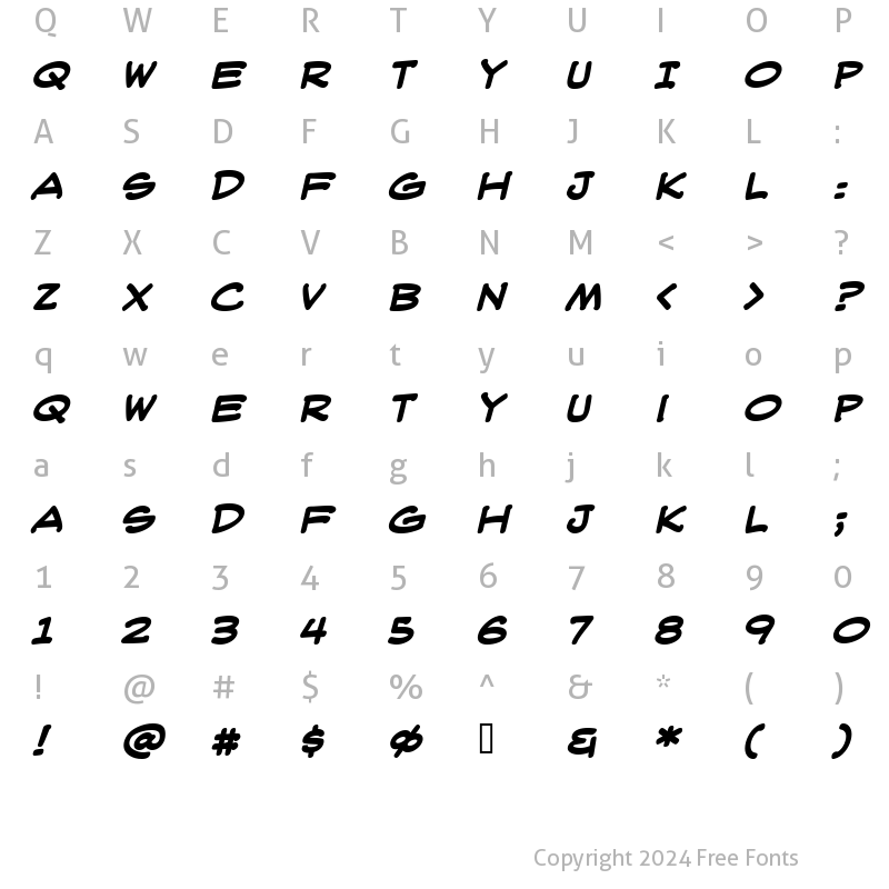 Character Map of WebLetterer BB Bold