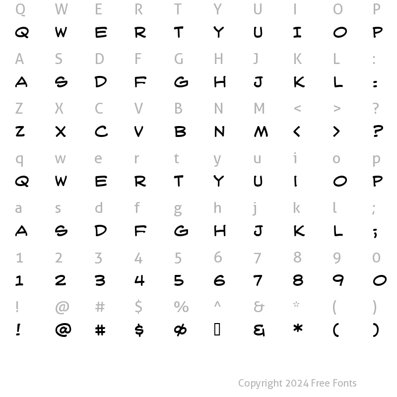 Character Map of WebLetterer BB Regular