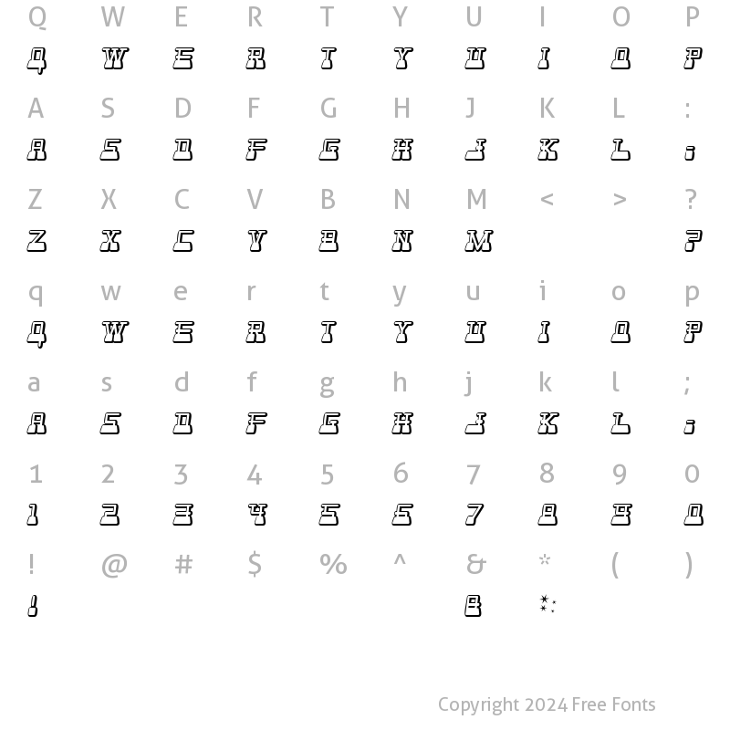 Character Map of Webster World Regular