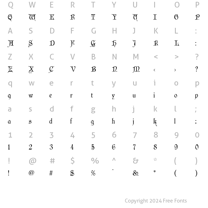 Character Map of Wedlock Normal