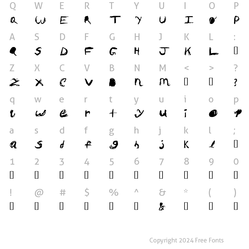 Character Map of wednesday 74