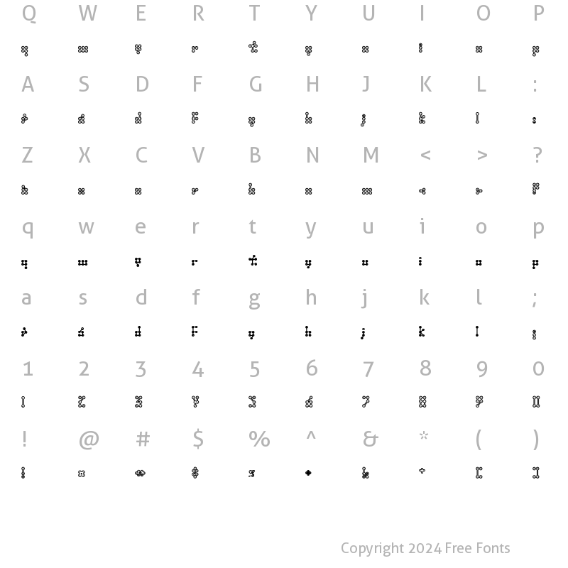 Character Map of Wednesday Regular